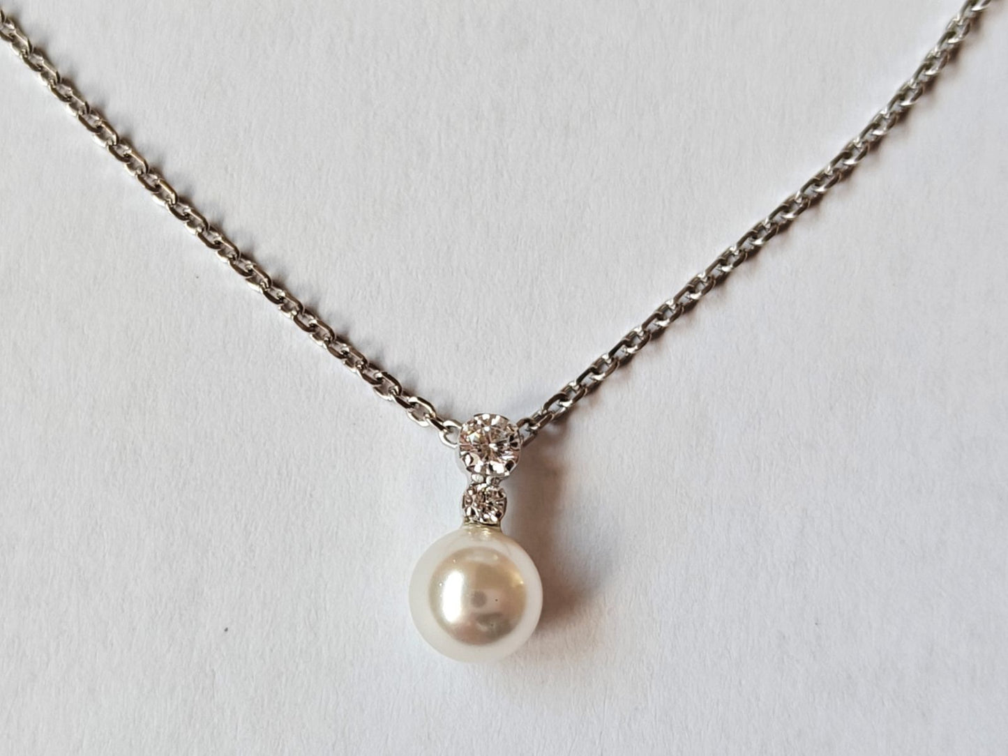 Colgante de collar NOLIE en plata de ley 925 con perla y circonitas