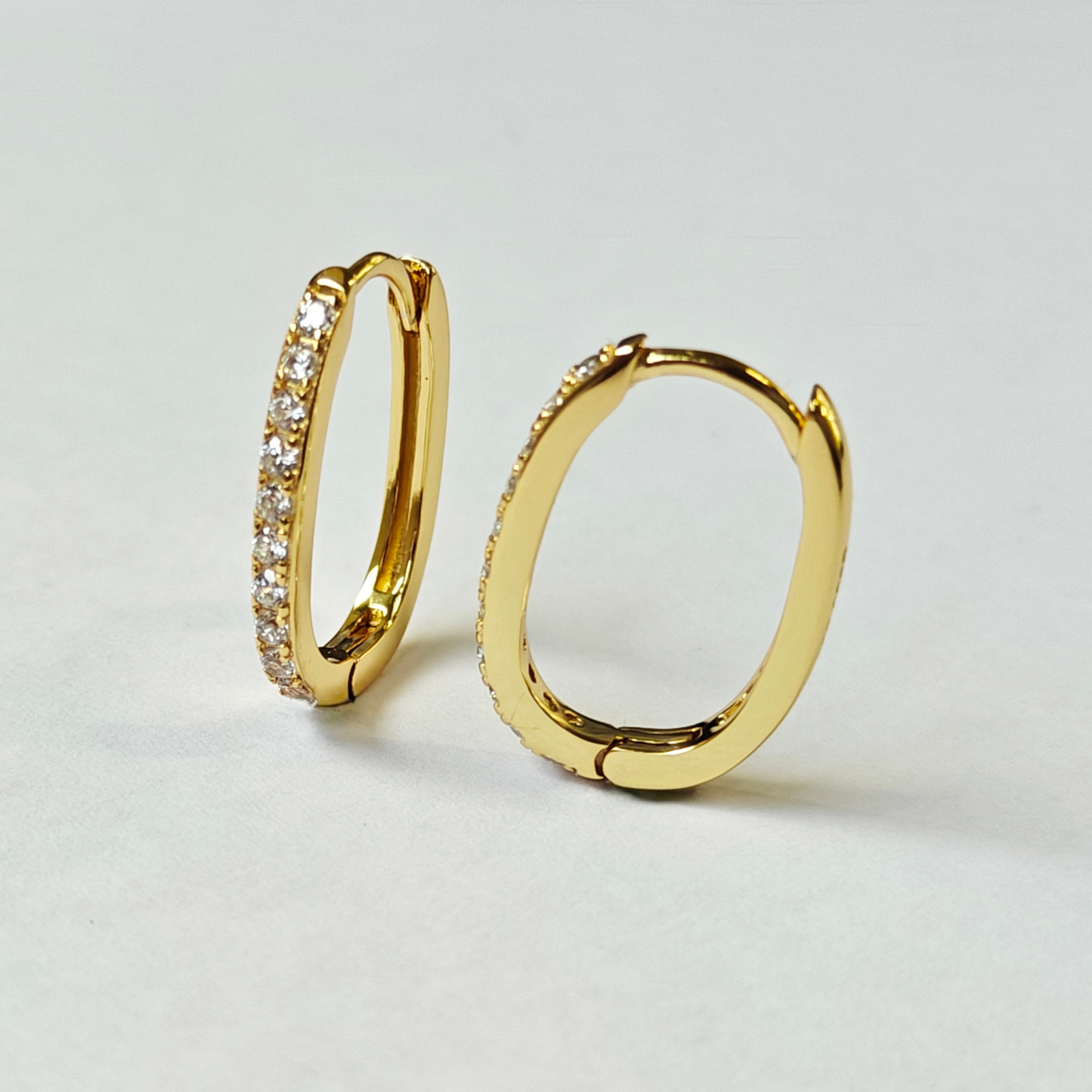 Pendientes ELLIPSE aro ovalado bañado en oro 18K de plata 925