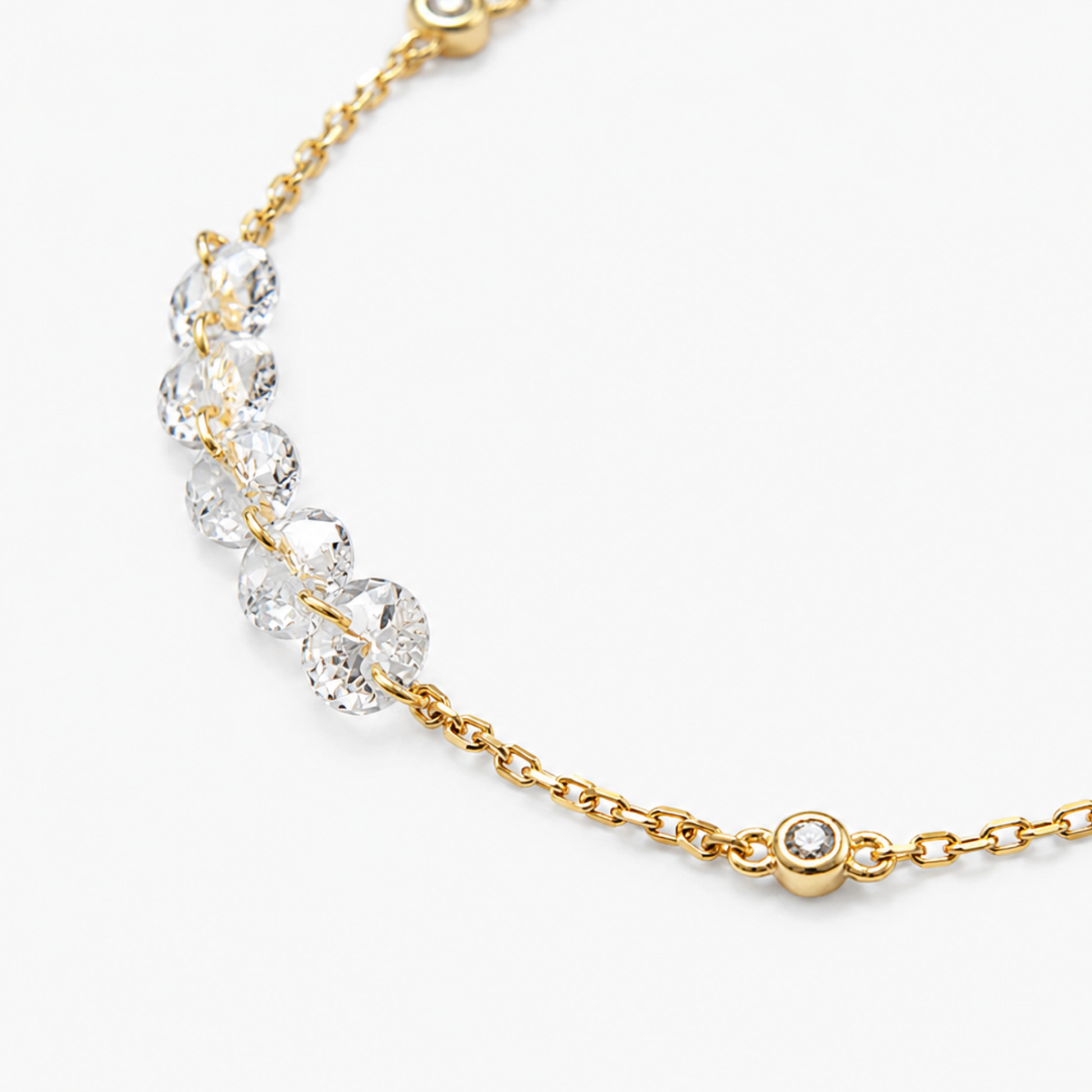 Vista de pulsera LUEUR de plata 925 dorada con circonitas centrales